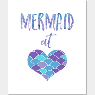 Cute Mermaid at Heart Women's T-Shirt Posters and Art